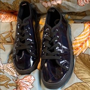 Patent vegan leather sneakers